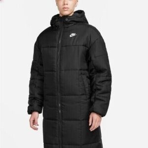 Nike Men's Black Hooded Puffer Coat